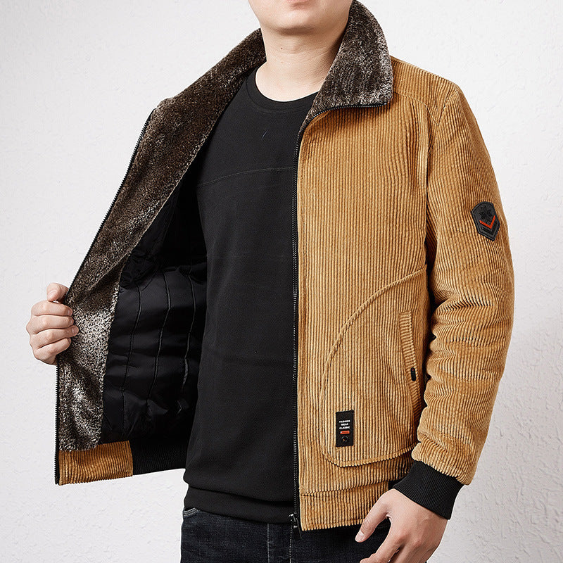 Men's Stylish Cord Jacket with Teddy Lining Mune Fashion