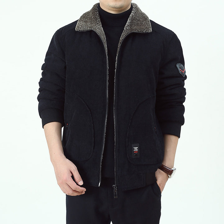 Men's Urban and Fashionable Cord Overlay Jacket Mune Fashion