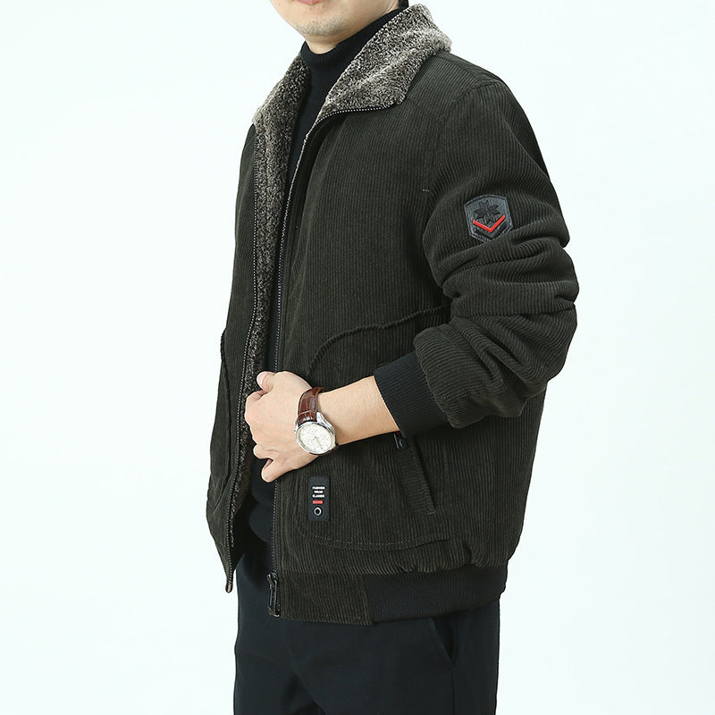 Men's Urban and Fashionable Cord Overlay Jacket Mune Fashion