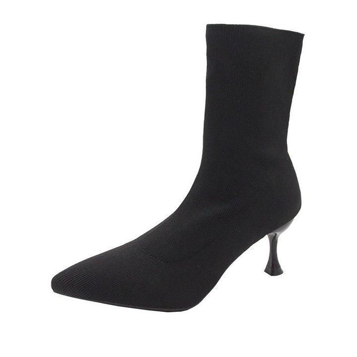 Women's Nano Stretch Sock Boots with sleek stiletto heel and pointed toe Mune Fashion