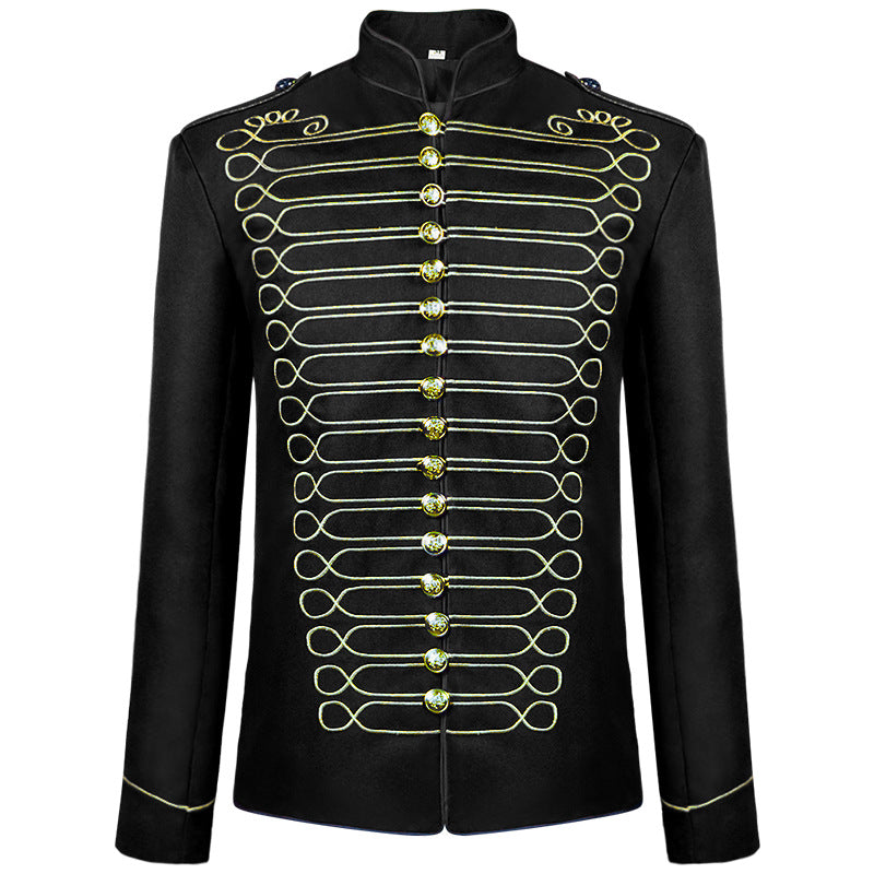 Men's military parade jacket with decorative cord and stand-up collar Mune Fashion