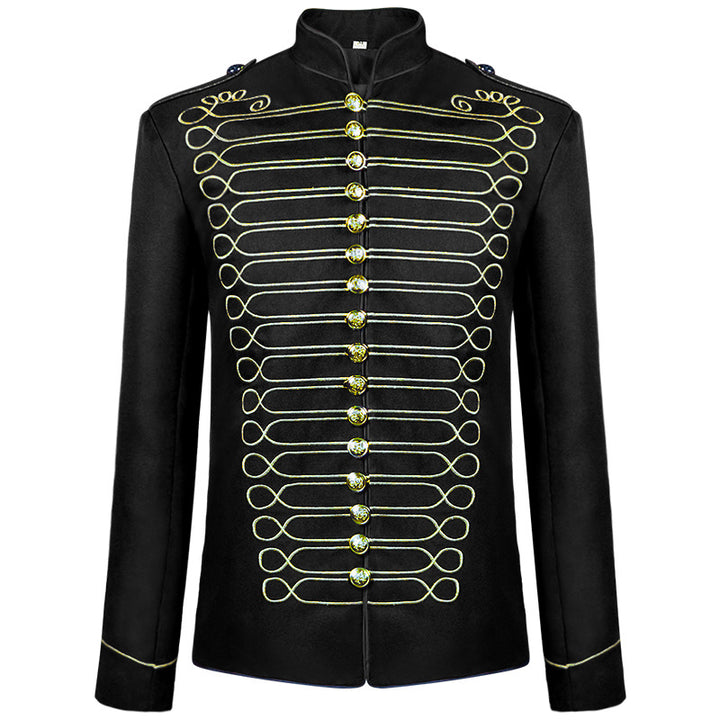 Men's military parade jacket with decorative cord and stand-up collar Mune Fashion