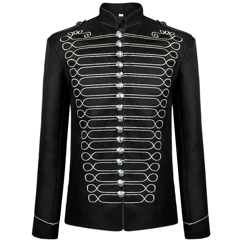 Men's military parade jacket with decorative cord and stand-up collar Mune Fashion