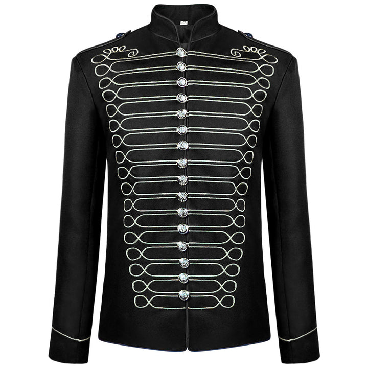 Men's military parade jacket with decorative cord and stand-up collar Mune Fashion