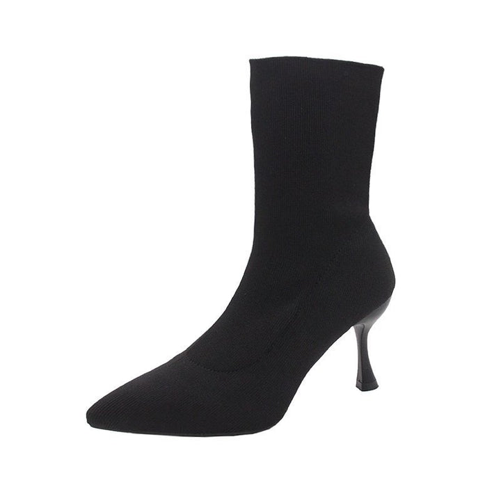 Ladies Stretch Ankle Boot with Pointed Toe Shape and Slim Stiletto Heel Mune Fashion