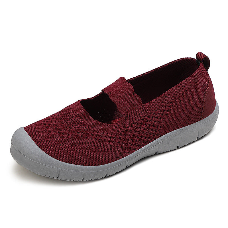 Ladies nan elastic comfort ballerina with wavy strap breathable knit upper and flexible profile sole Mune Fashion