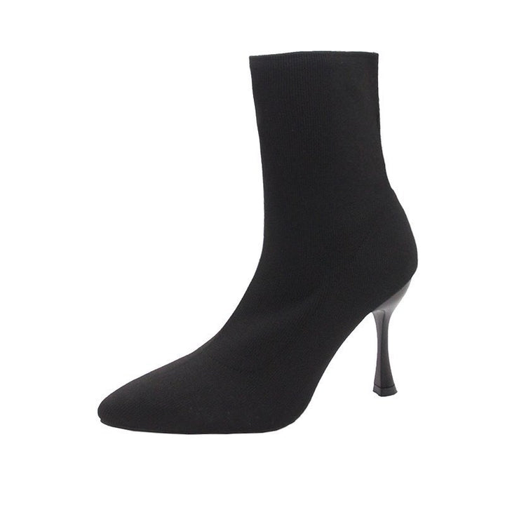 Ladies Stretch Ankle Boot with Pointed Toe Shape and Slim Stiletto Heel Mune Fashion