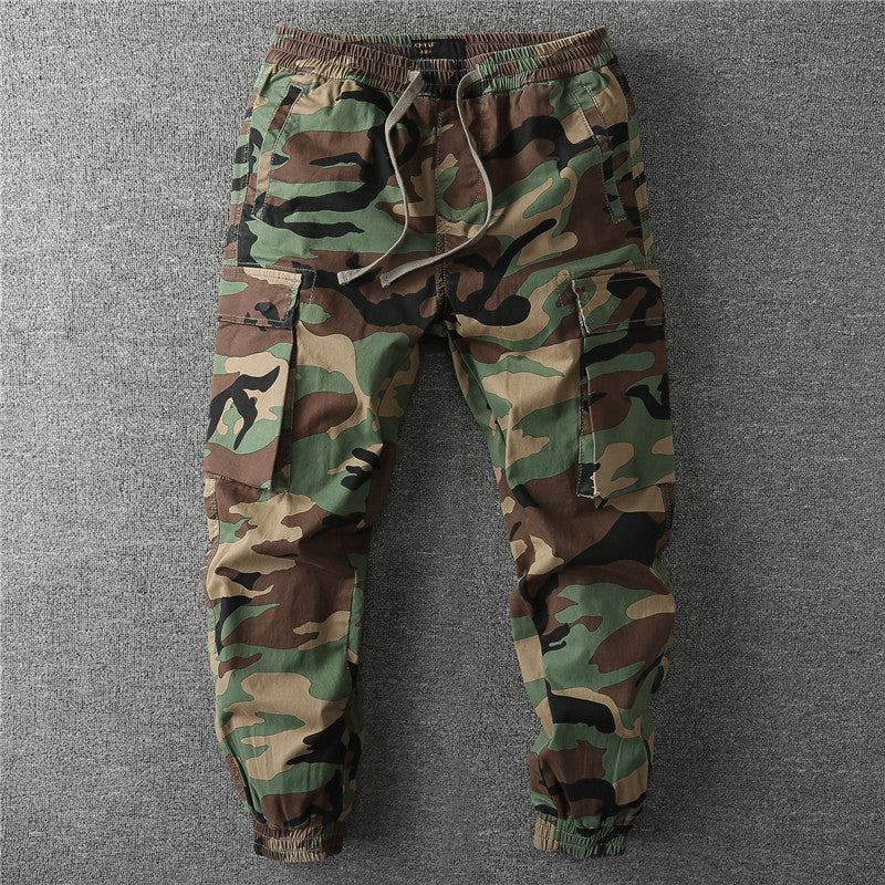 Men's cargo jogging pants with elastic waistband, drawstring and patch pockets Mune Fashion