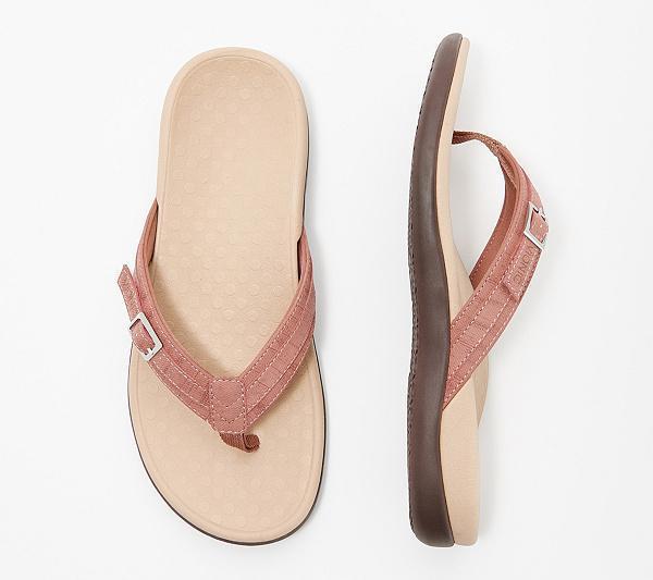 Women's adjustable thong sandal made of textile with padded comfort footbed Mune Fashion