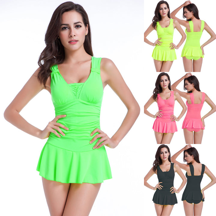 Women's One-Piece Beach Suit with Flowing Skirt Mune Fashion