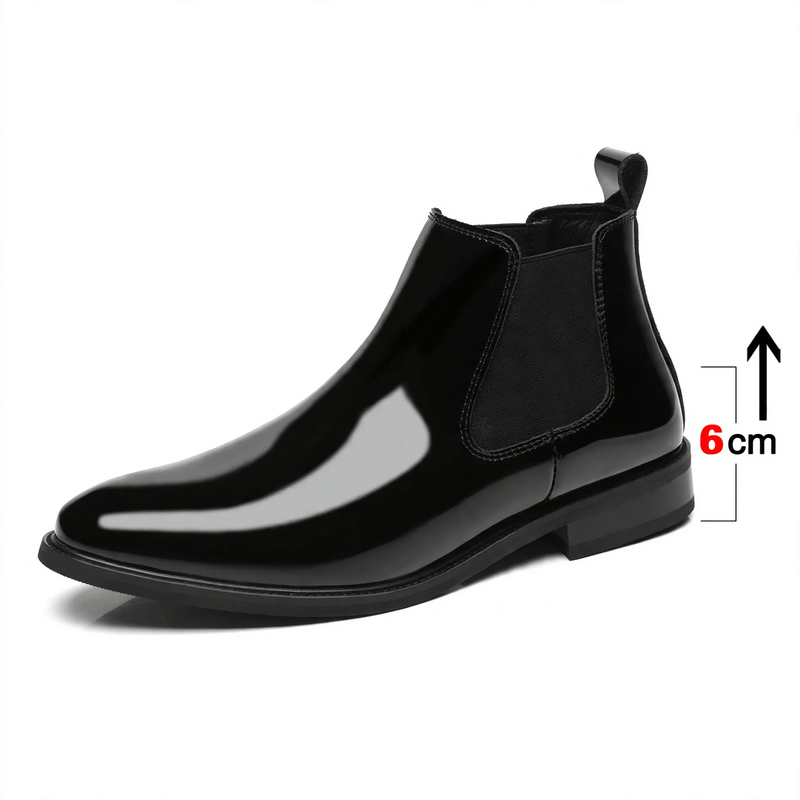 Men's leather Chelsea boots with optional elevation