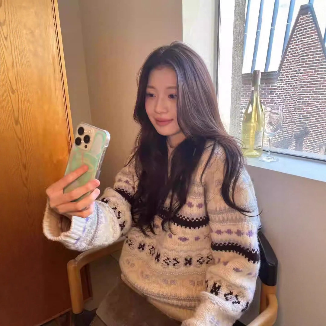 Women’s knitted sweater in Korean style