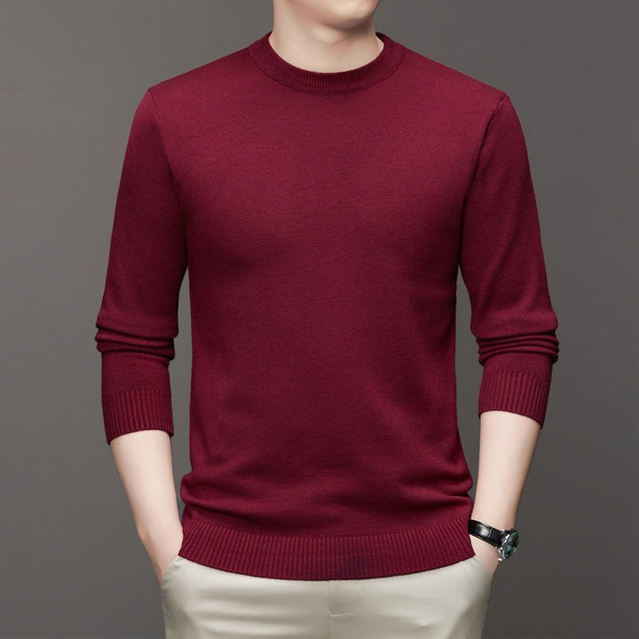 Men's knit sweater, stand-up collar, slim fit
