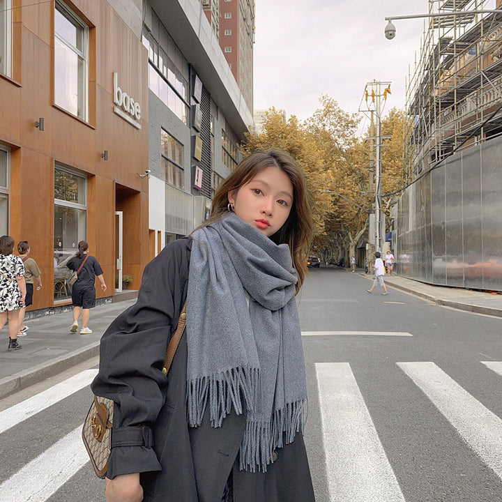 Solid color scarf in cashmere look, 70x200 cm
