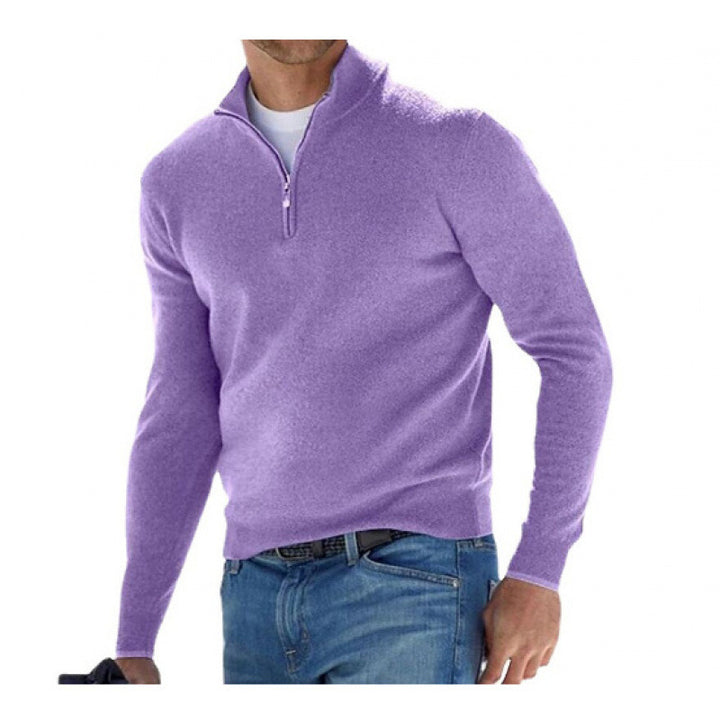 Men's Long Sleeve Cashmere Sweater, Simple Design