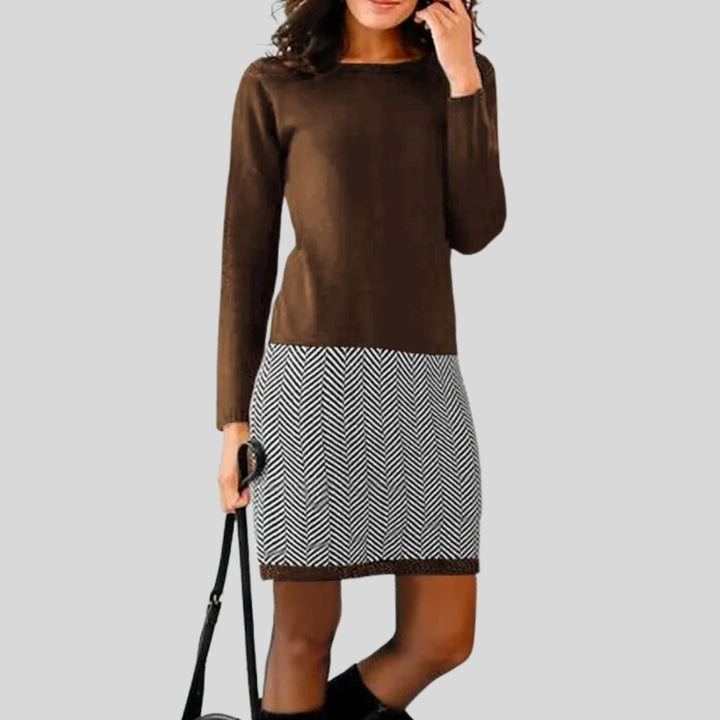 Mune | Chic Dress with Houndstooth Edge