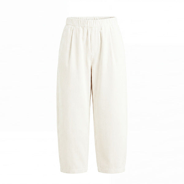 Women's corduroy pants with elastic waistband, tapered cut
