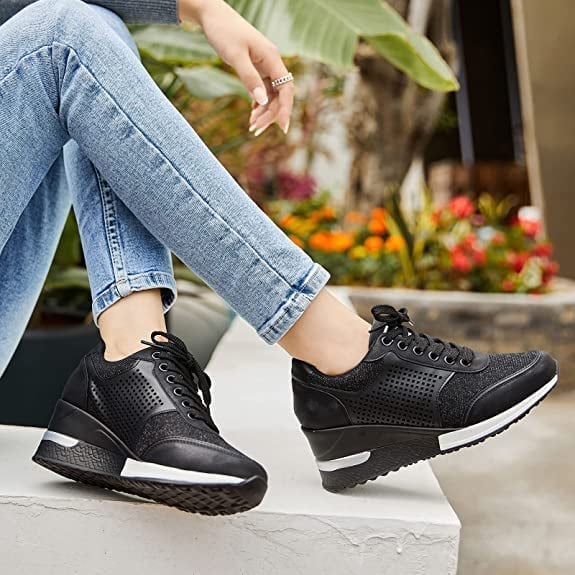 Orthopedic sneakers with high heel and wedge heel Mune Fashion