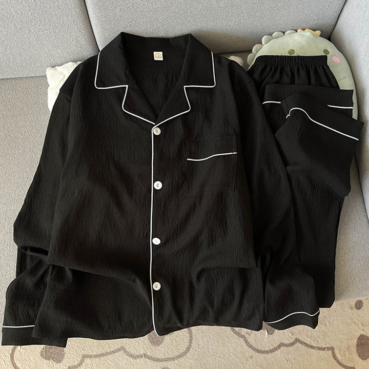 Men's pajama set made of cotton muslin, breathable