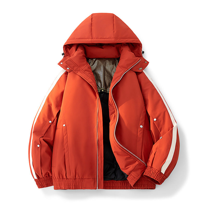 Warm men's down jacket in extended sizes