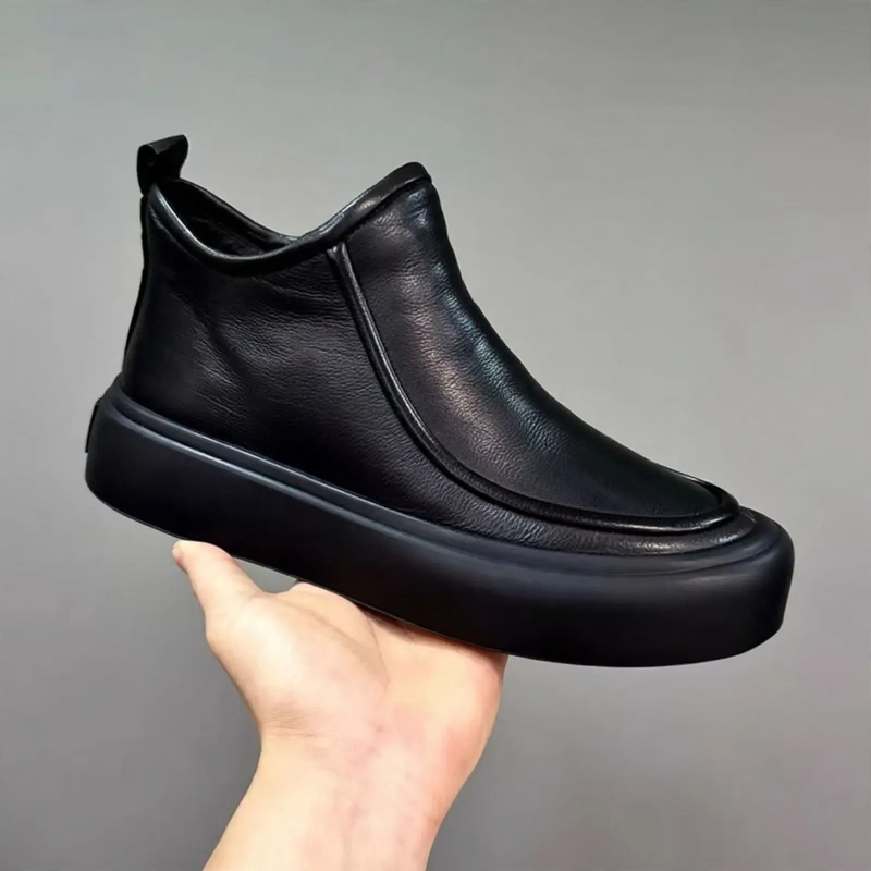 Padded men's Chelsea boots, leather