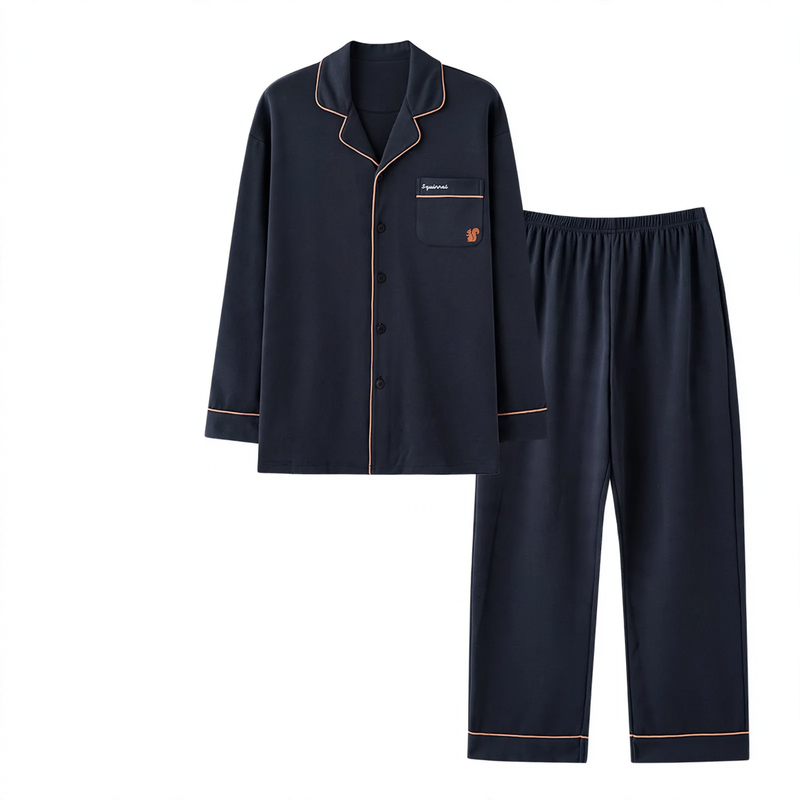 Men's pajamas, cotton, long-sleeved