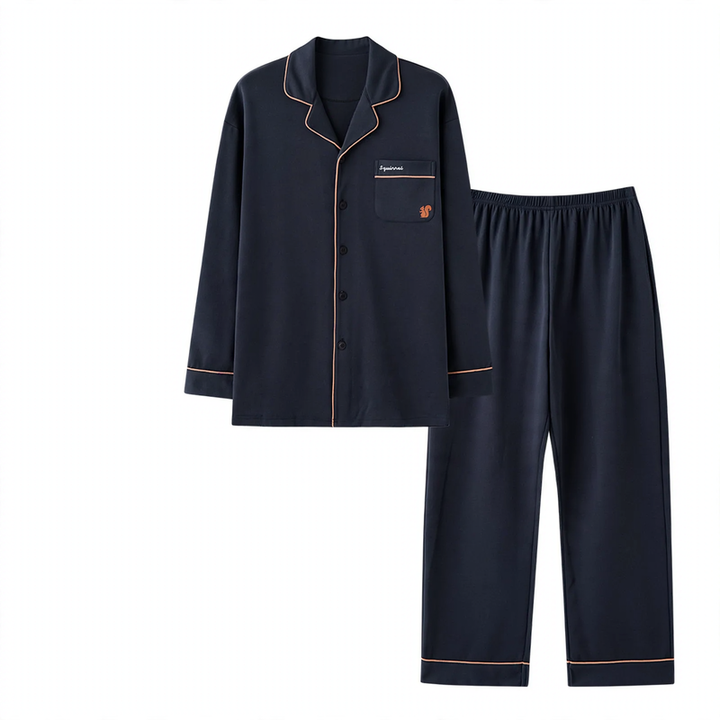 Men's pajamas, cotton, long-sleeved