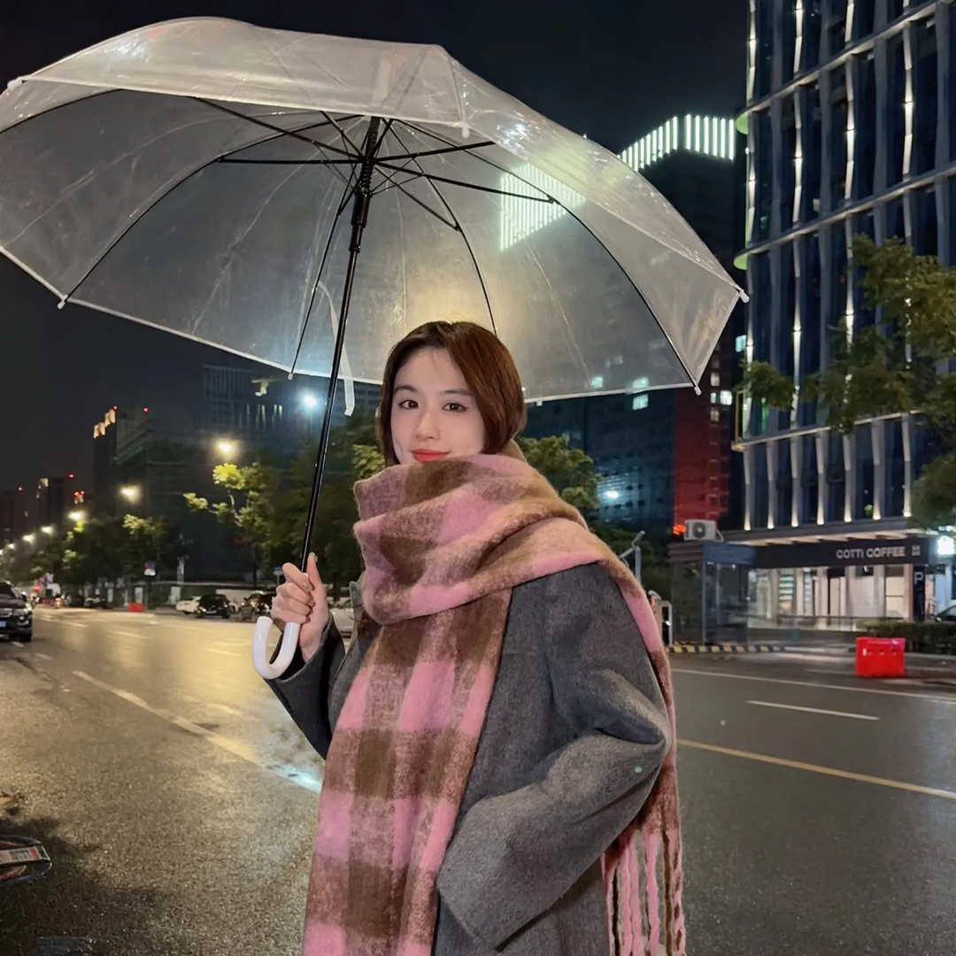 Checked scarf, 200 cm, soft and warm