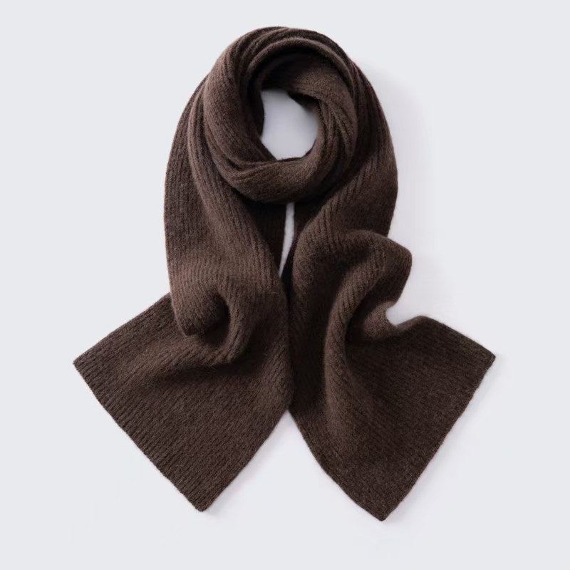 Solid color alpaca cashmere scarf, thick and warm