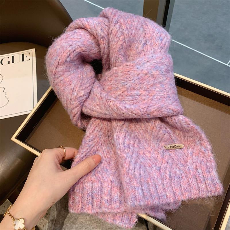 Knitted scarf made of alpaca wool blend for women
