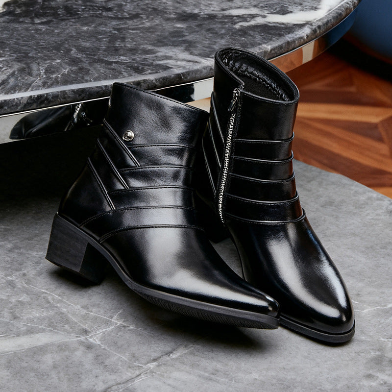 Men's Chelsea boots with subtle elevation