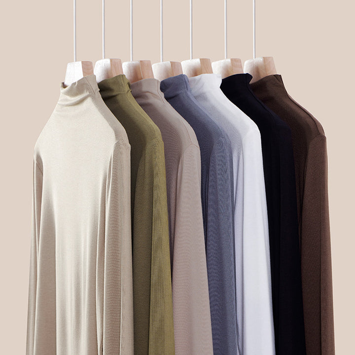 Thinner women's turtleneck sweater, long sleeve, knit