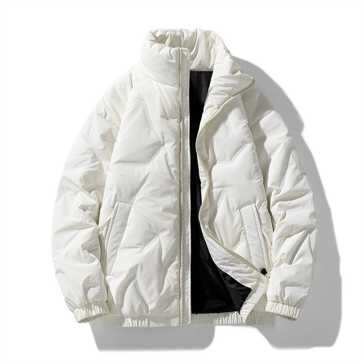 Men's down jacket with stand-up collar