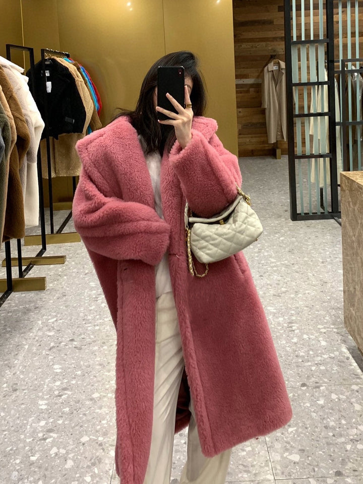 Teddy coat for women, long, different colors