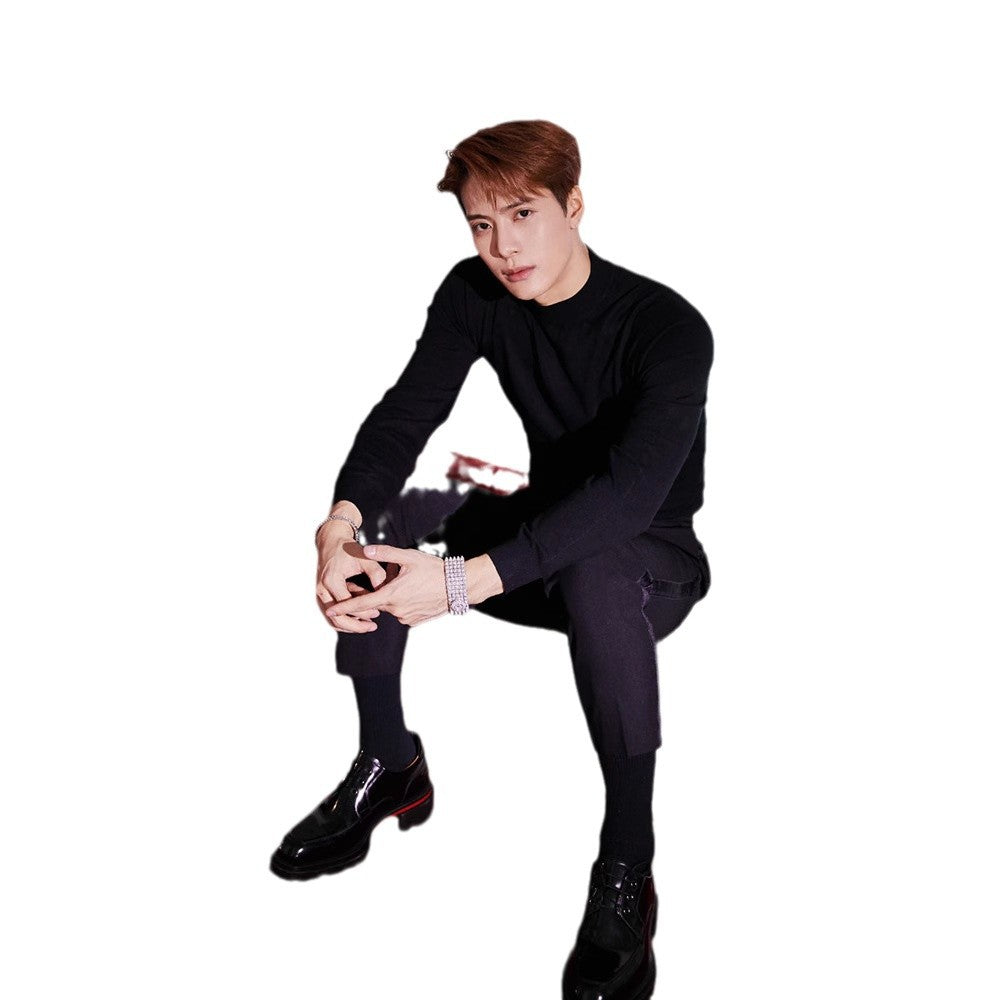 Men's sweater with stand-up collar, fitted