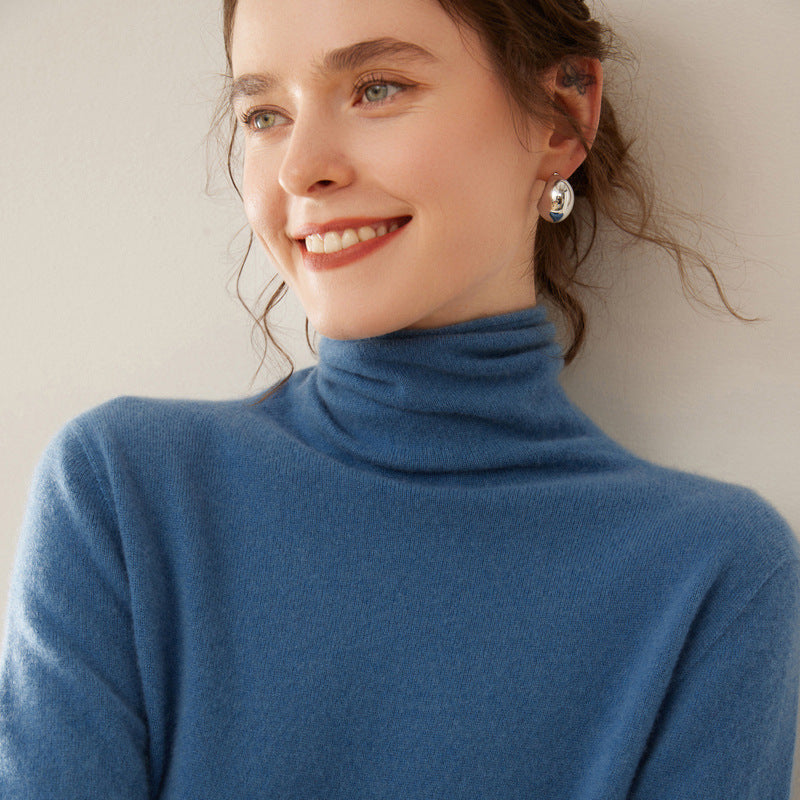 Women's Cashmere Undershirt, Stand Collar, Soft