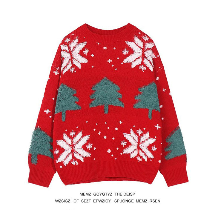 Christmas sweater with snowflakes, unisex, plus sizes
