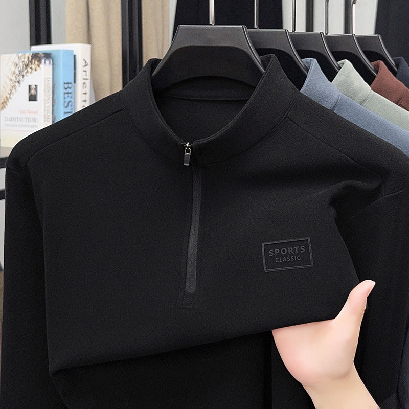 Men's sweatshirt with zipper and stand-up collar
