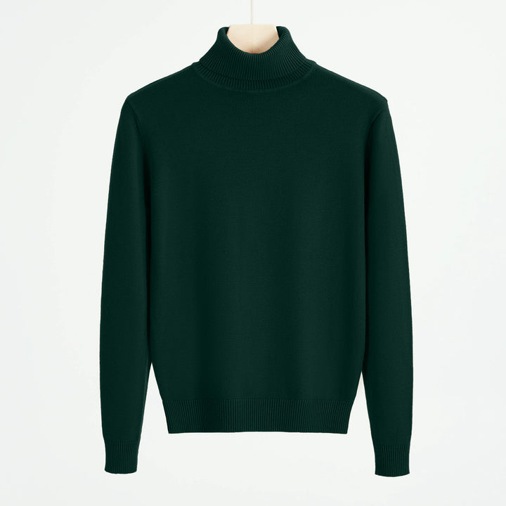 Men's knit sweater with turtleneck, warm