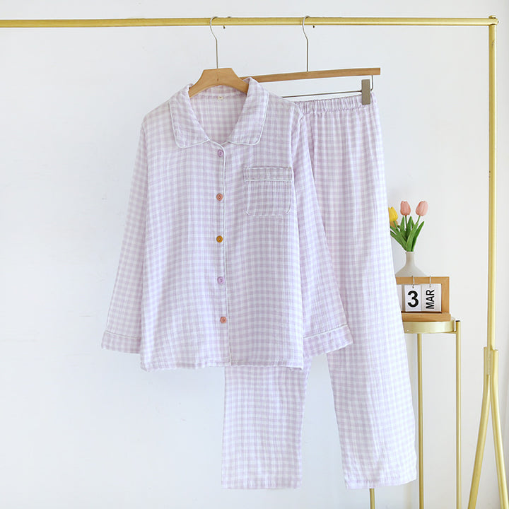 Women's pajamas, cotton muslin, long