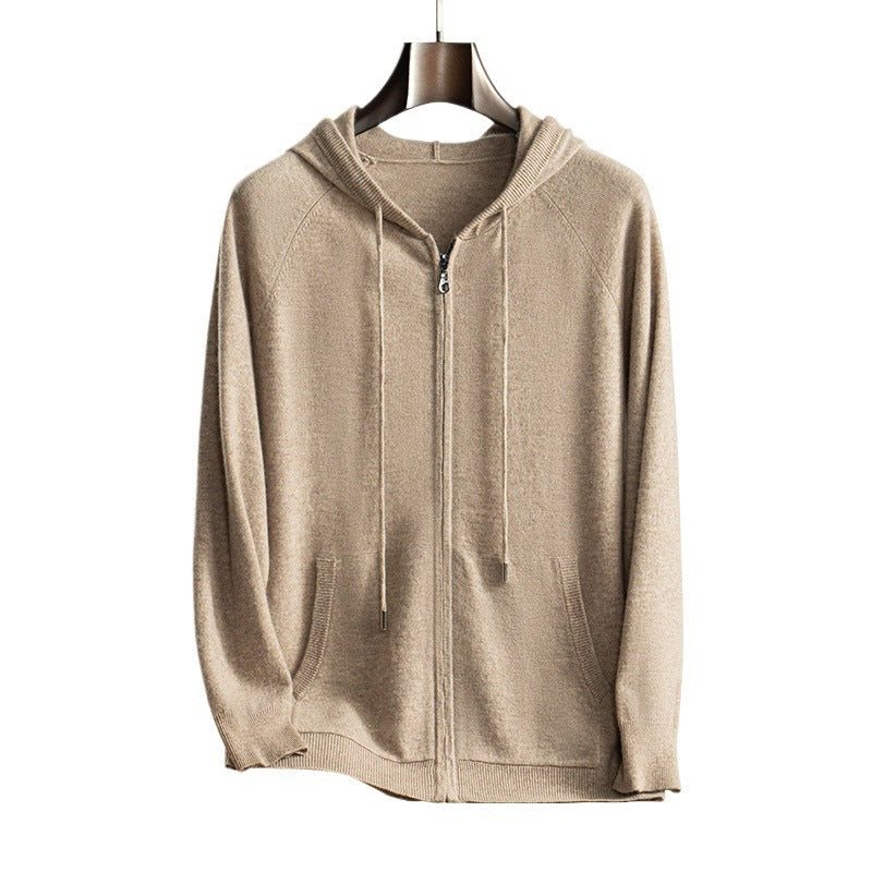Men's Cashmere Cardigan with Hood