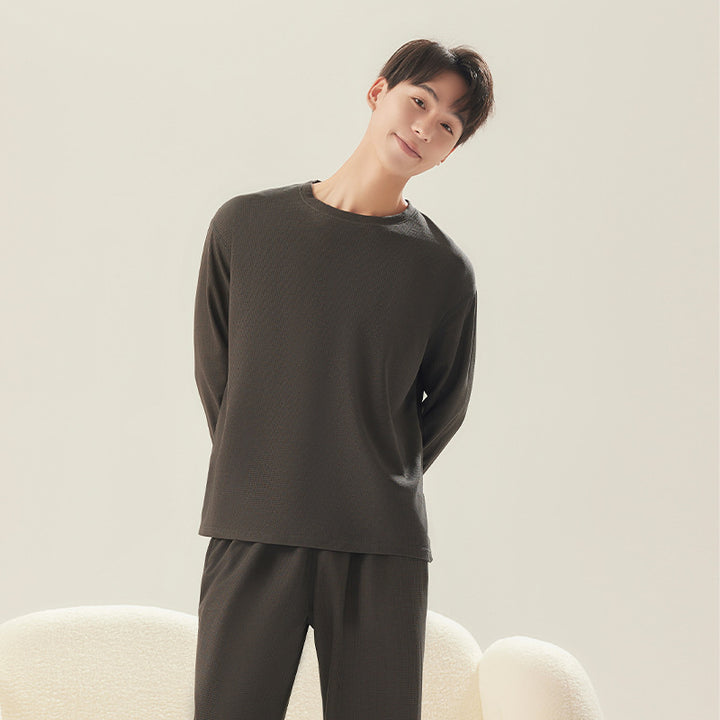 Waffle pique house suit for couples, long