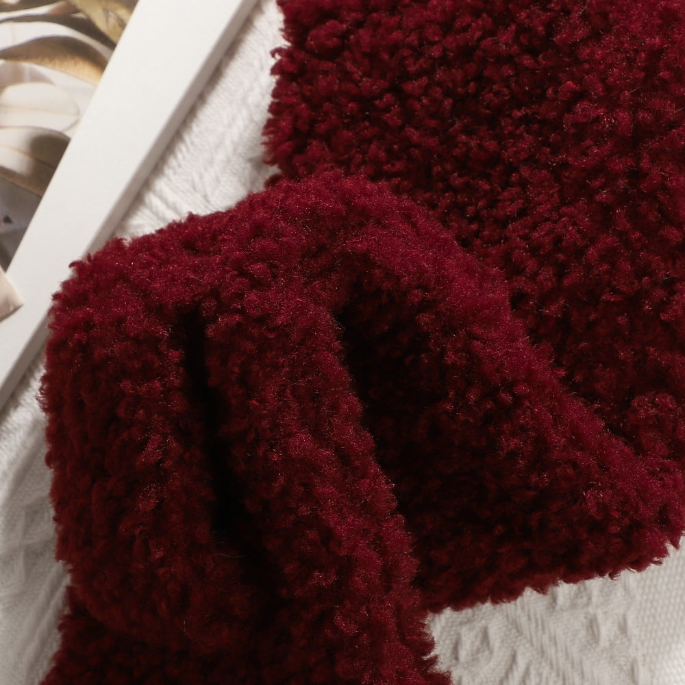 Thick lamb fleece scarf, 85x12 cm