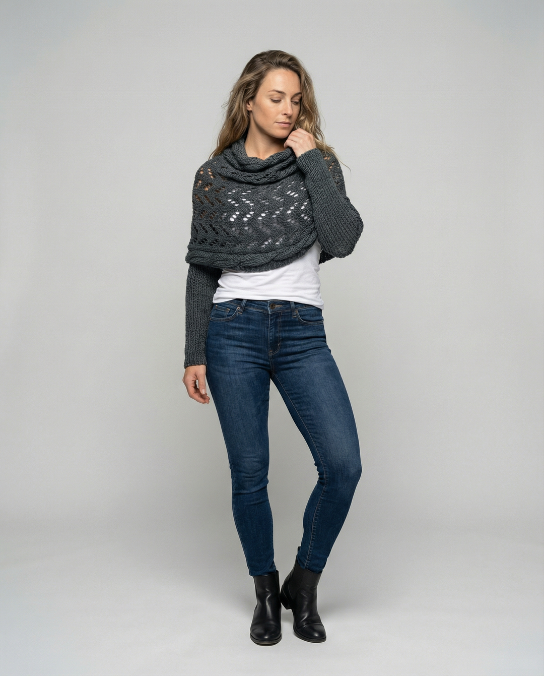 Comfortable knitted scarf women