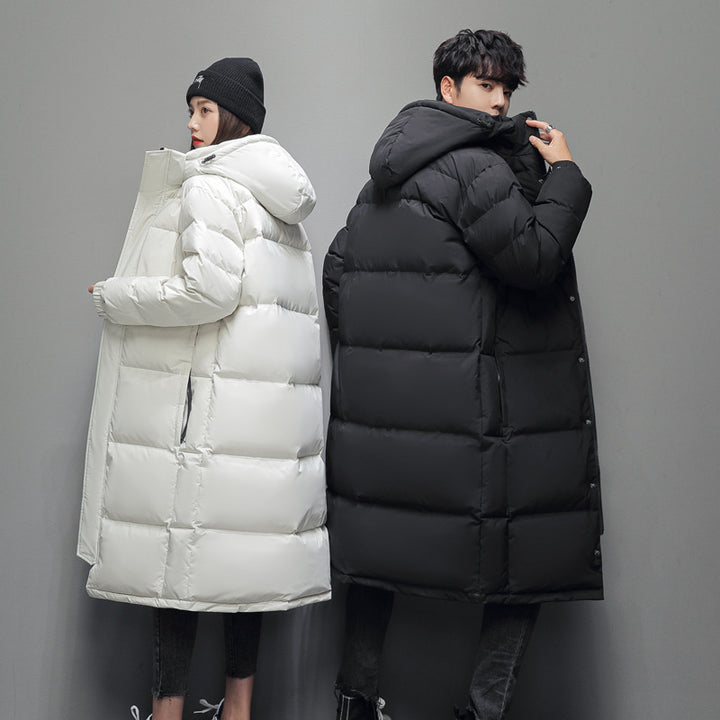 Long Unisex Down Coat, knee-length