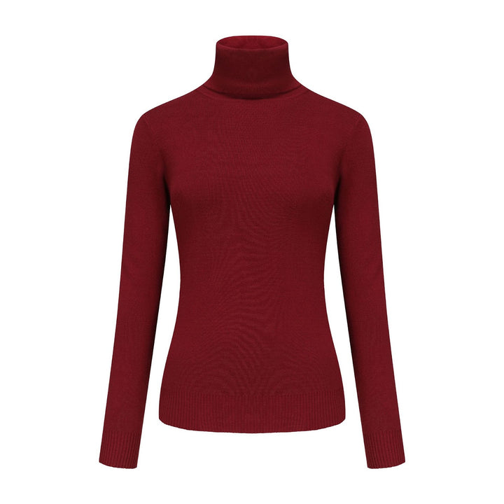 Women's turtleneck sweater, knitted, solid color
