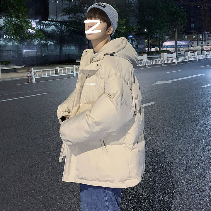 Padded men's hoodie jacket in oversized style