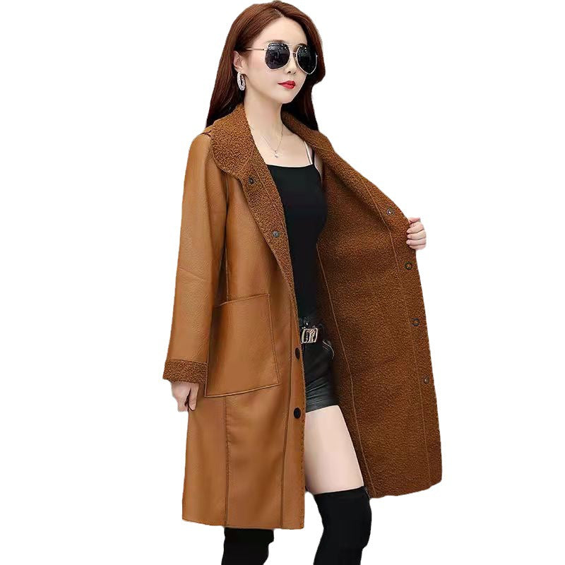 Mid-length Teddy fleece coat