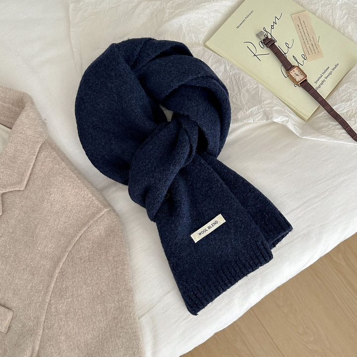 Knitted wool blend scarf, 160x20 cm