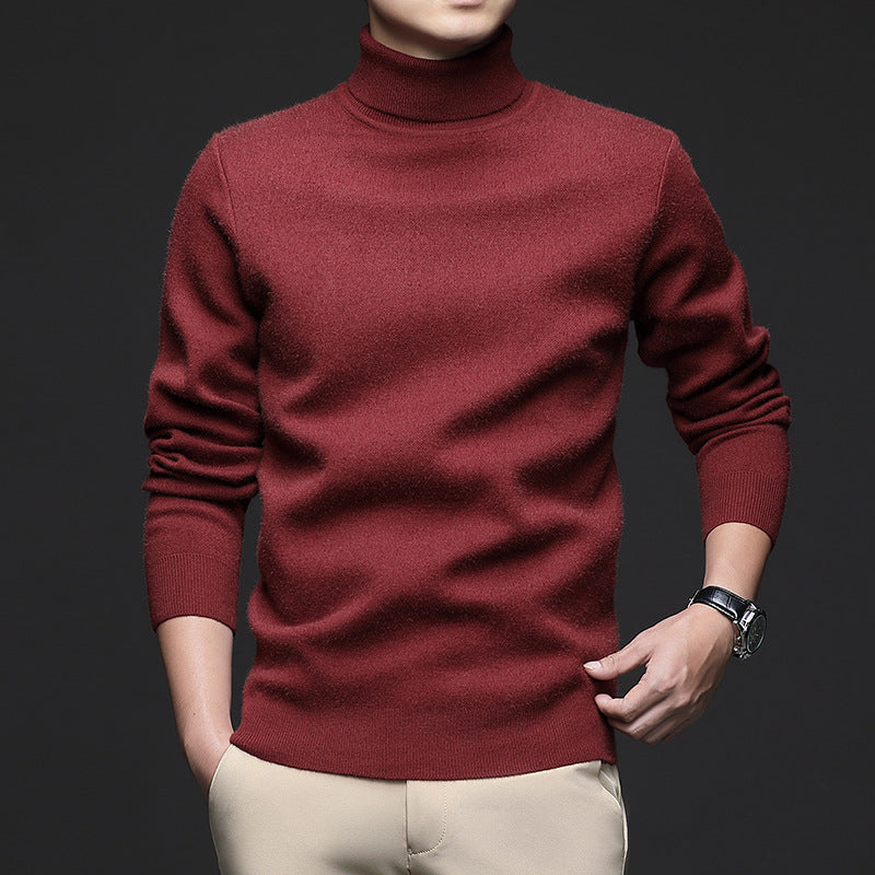 Men's turtleneck sweater, knitted, warm, for winter